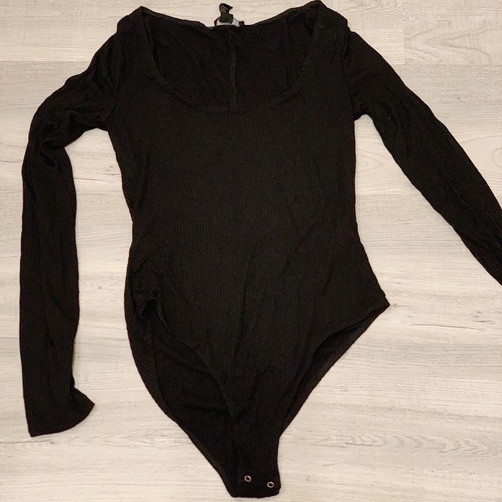 Ribbed Scoop Neck Bodysuit